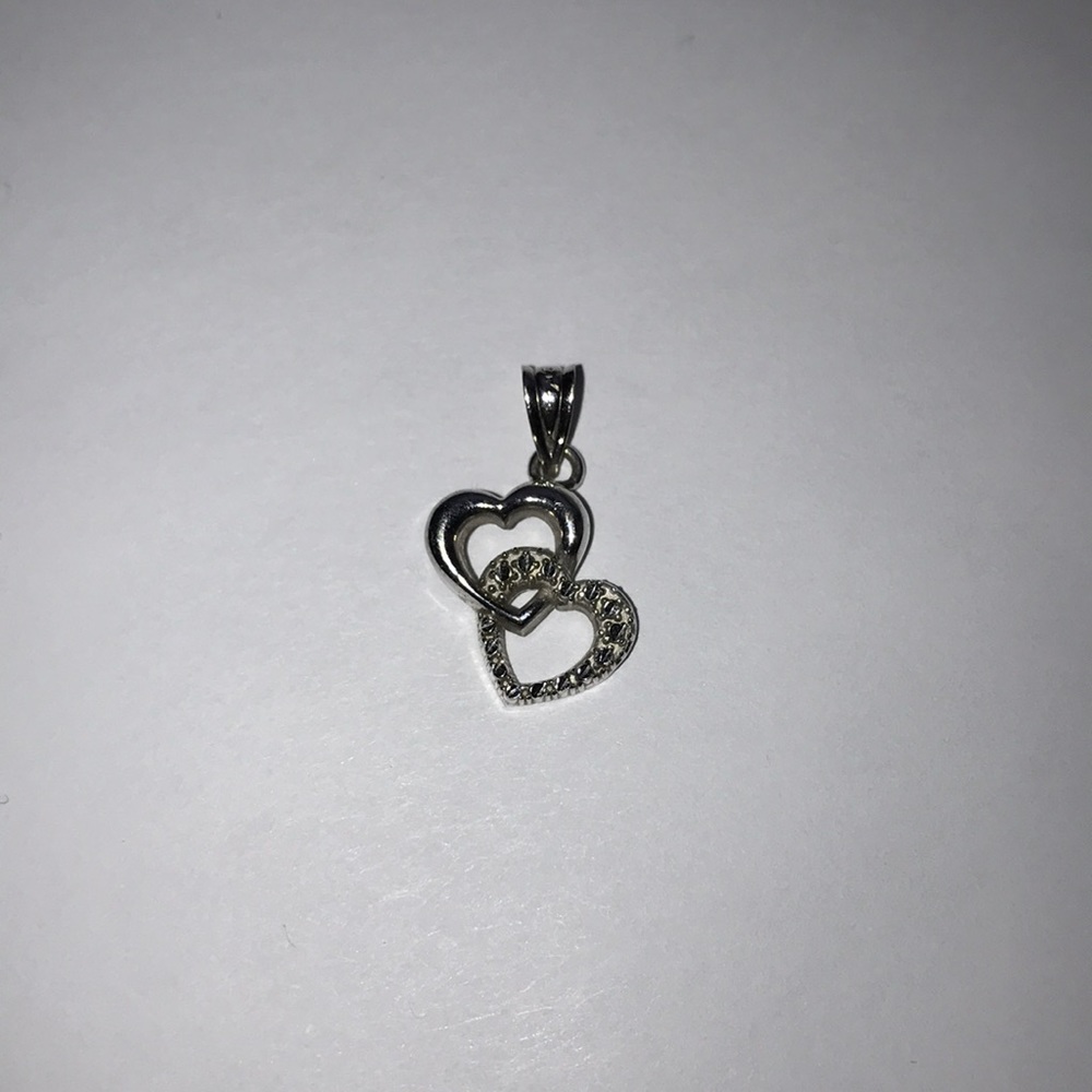 Sterling Silver Interlocking Heart Emblem